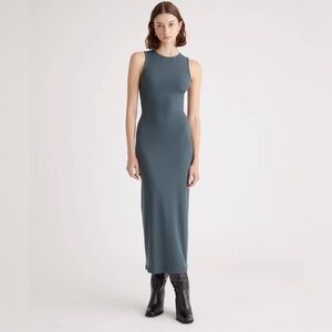 Tencel Rib Knit Tank Midi Dress - Dark Olive NWT